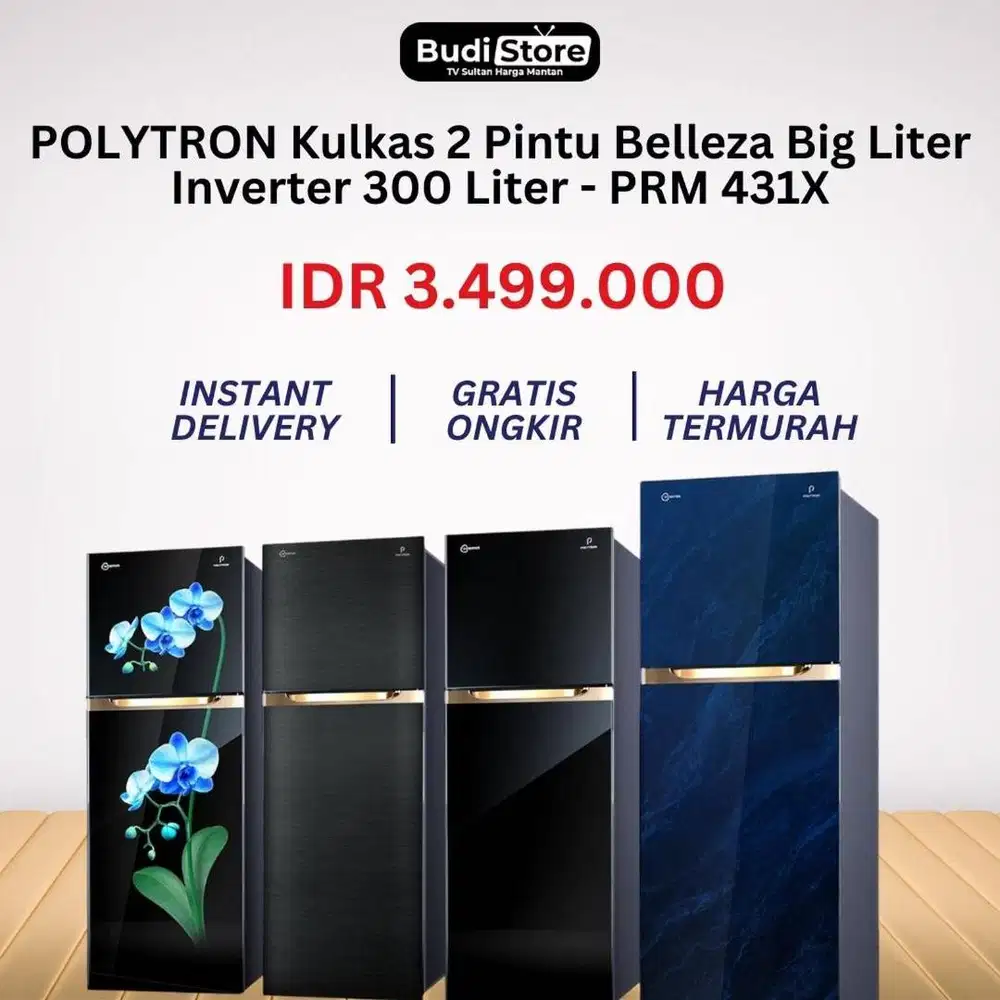 POLYTRON Kulkas 2 Pintu Belleza Big Liter Inverter 300 Liter