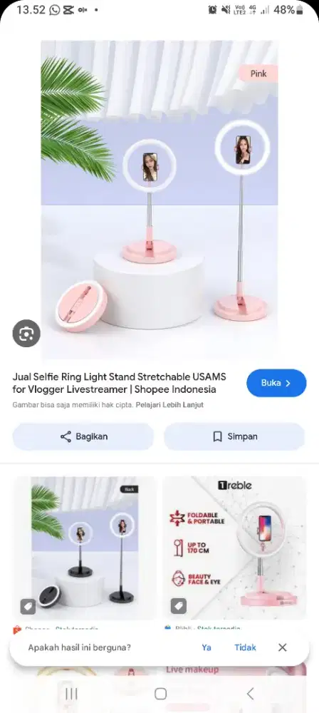 Jual strechable and foldable.holder with fill light merek USAMS