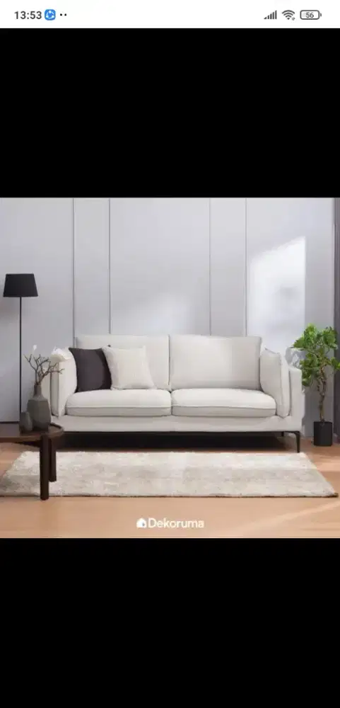 Heim Studio LUCAS Sofa 3 Dudukan Kain - Abu-abu Muda