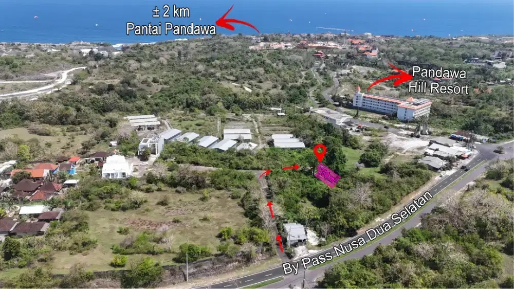 Tanah Plot Kecil Ocean View Pink Zoning Pandawa Kutuh Bali