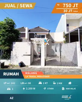 Rumah Terawat Lingkungan Nyaman Tenang di La Tansa Merjosari Malang