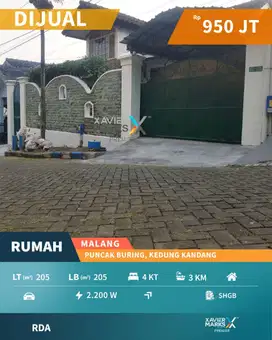 Rumah 4 KT di Puncak Buring Kedungkandang Malang