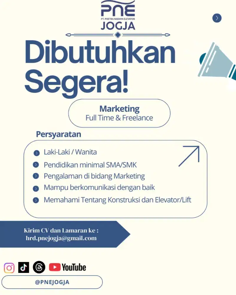 LOWONGAN KERJA MARKETING FULLTIME DAN FREELANCE