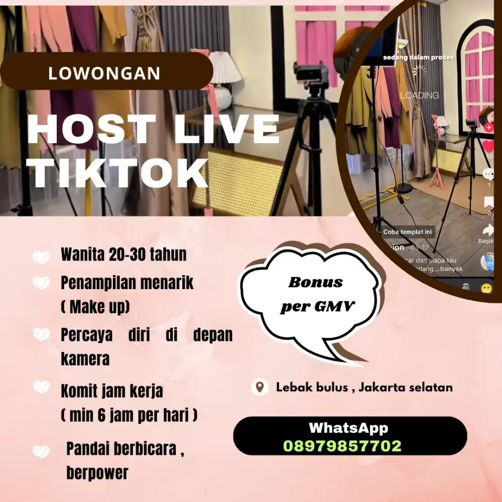 Lowongan HOST LIVE Fashion