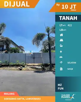 Unit Langka Dijual Tanah Cocok untuk Rukos dekat UB Suhat Malang