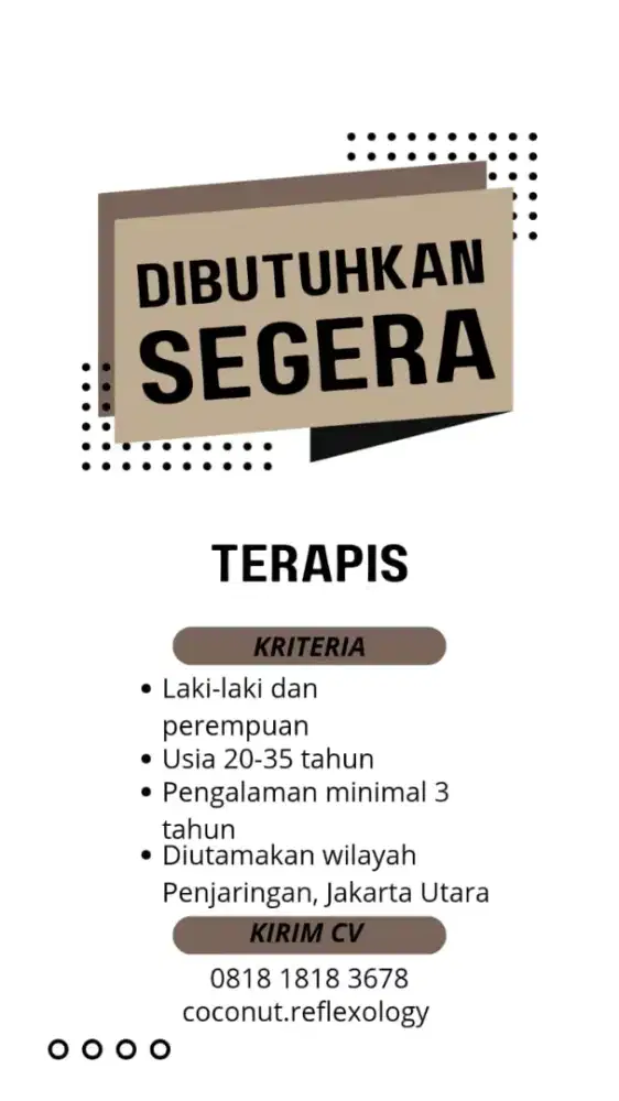 Dibutuhkan terapis segera