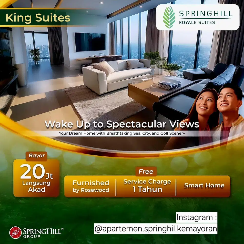 APARTEMEN SPRINGHIL ROYAL SUITE KEMAYORAN VIEW GOLF UNIT BARU DP 0%