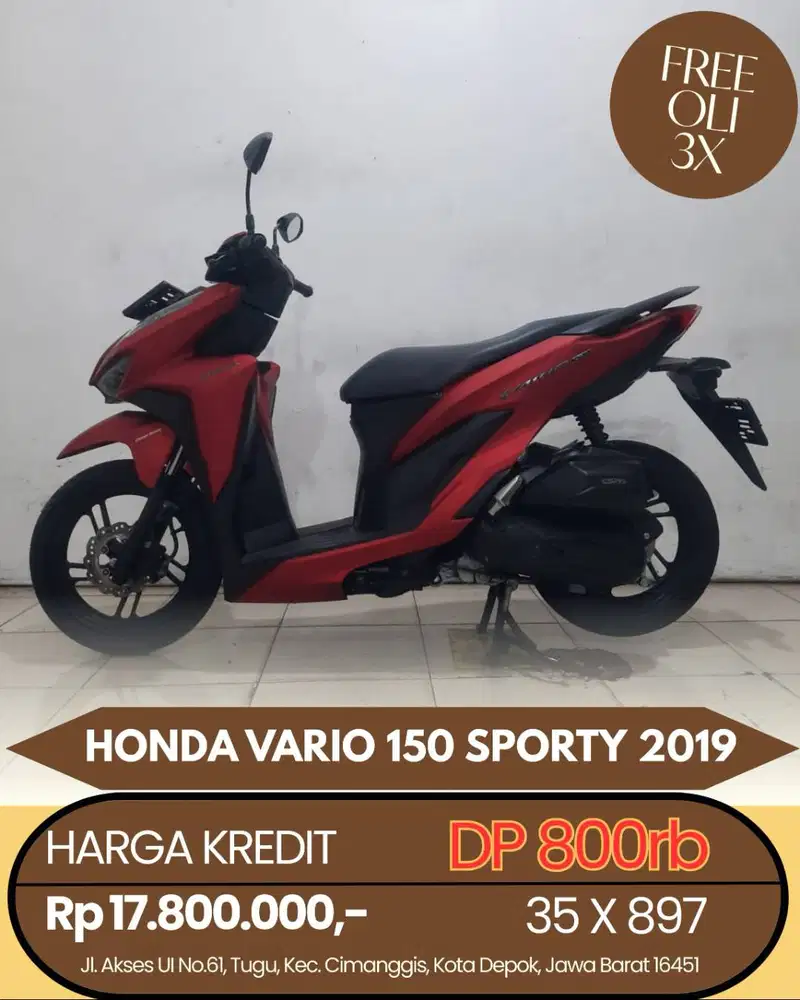 HONDA VARIO 150 SPORTY 2019 CASH/KREDIT DP MURAH PROSES CEPAT