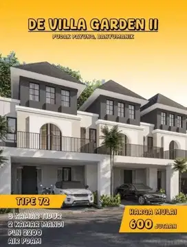 Rumah Mewah 2 Lantai Cumaa 600Jutaan cuma di De Villa Garden 2 Banyumanik gaya American Style Balkony