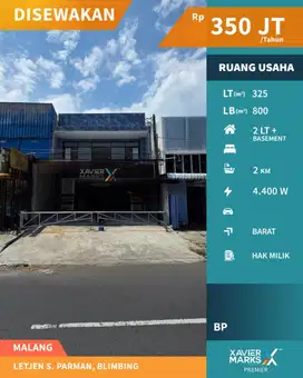 Disewakan Tempat Usaha Poros Jalan Letjen S. Parman, Blimbing Malang