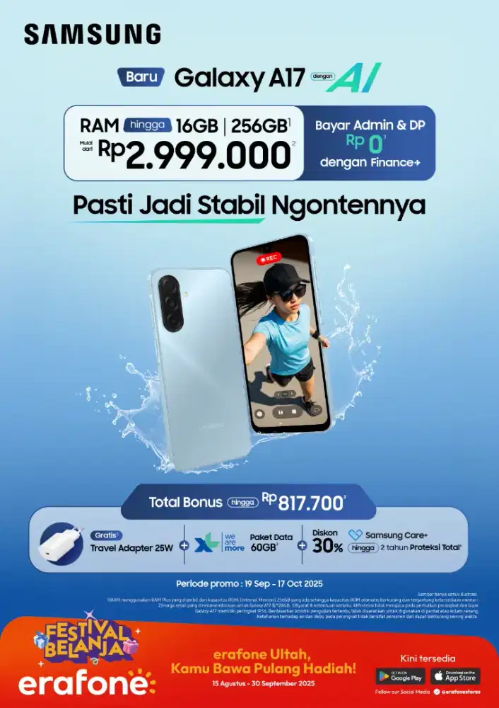 READY SAMSUNG A17 128GB BISA KREDIT ATAU CASH