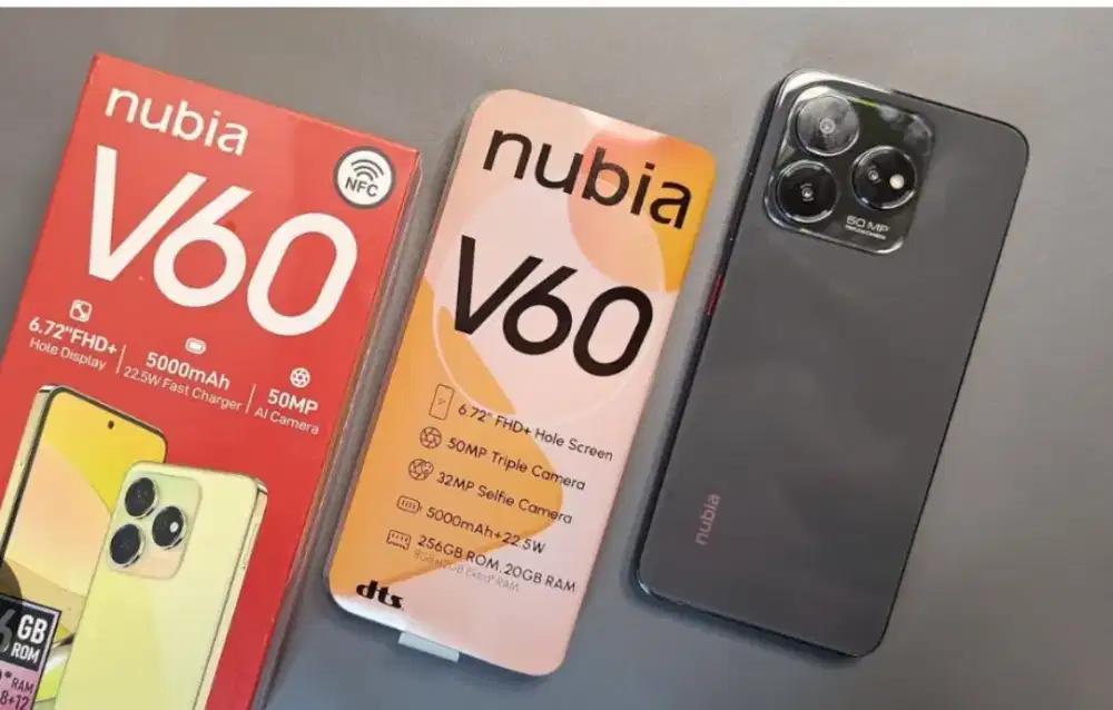 Murah hp zte Nubia V60 nfc 6+10/256 lkp mulus