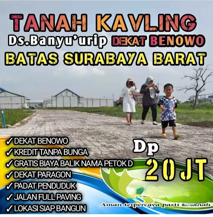 Kavling siap bangun mepet benowo Surabaya barat