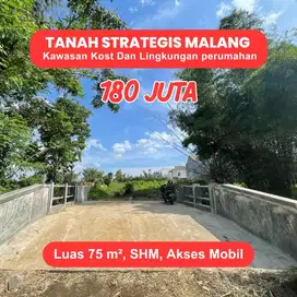 Tanah Potensial 75m² Siap Bangun, Lokasi Emas Dekat 2 Kampus Besar di Malang.