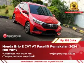 [ GARANSI 5TH ] Honda Brio E CVT AT Facelift Merah 2023/2024