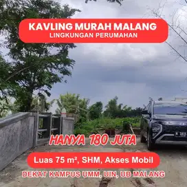 Jual Kavling 75m² Murah, Cocok Bangun Rumah, Cuma Selangkah ke UIN dan UMM.