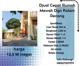 Rumah Mewah Dengan Kolam Renang Djual di Semarang Kota Dekat Bandara