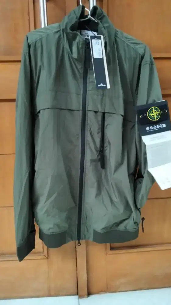 Stone Island Garment Dyen Crinkle Reps Green tracktop