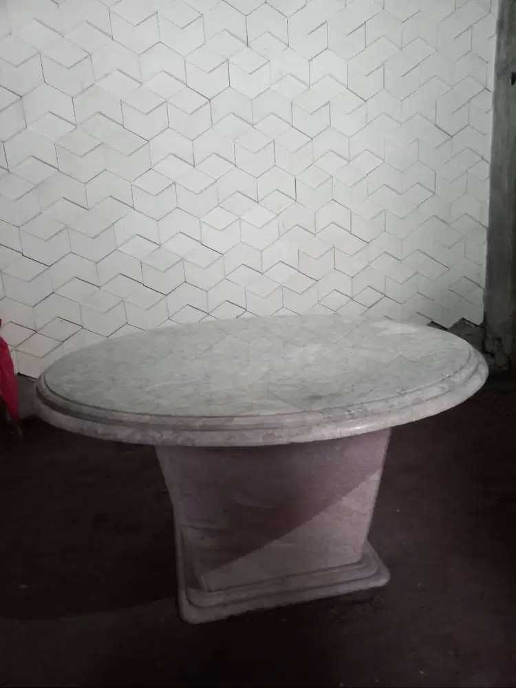 Meja batu Marmer diameter 100 cm