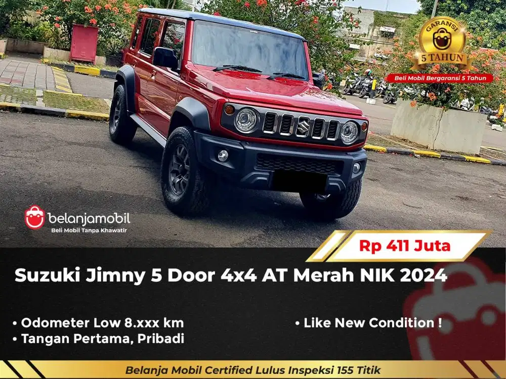 [ LOW KM 8RB ] Suzuki Jimny 5 Door 4x4 AT Merah 2024/2025