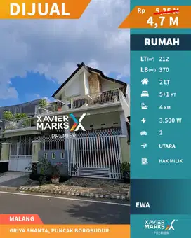 Turun Harga Dijual Rumah 2 lantai di Griyashanta Malang Dekat Kampus