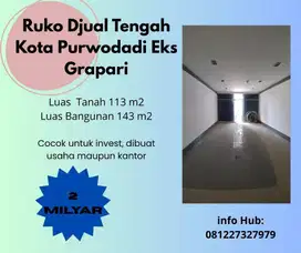 Ruko Siap Pakai  R. Suprapto Djual 2LT Tgh Kota Purwodadi
