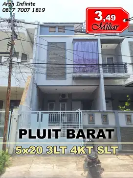 DIJUAL Rumah Pluit 5x20 3LT 3KT . BAGUS BANGET JUAL CEPAT MURAH . Siap Huni