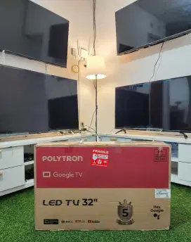 POLYTRON GOOGLE TV 32 INCH , LENGKAP FULLSET , Seperti Baru , LIKE NEW