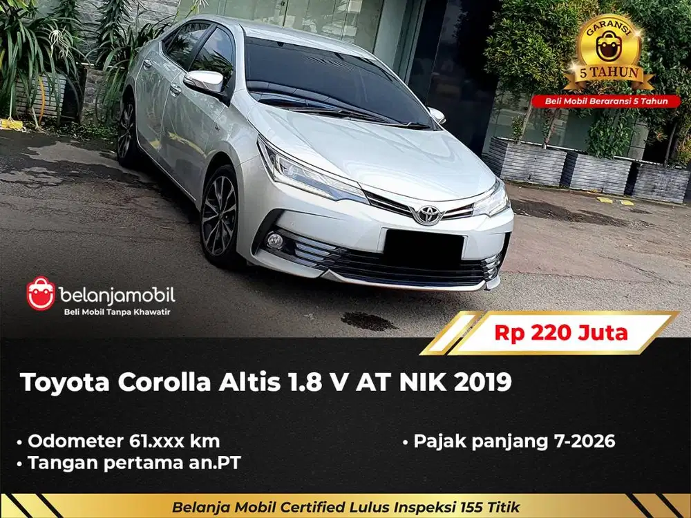 [ GARANSI 5TH ] Toyota Corolla Altis 1.8 V AT Silver Metalik 2019/2020