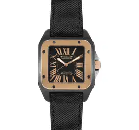 Cartier Santos 100-L Carbon DLC & 18K Rose Gold 38 mm