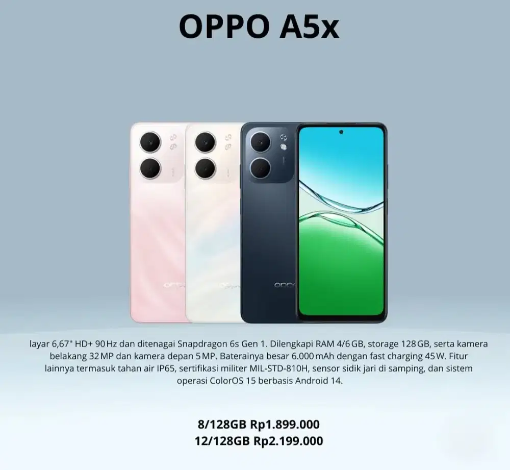 PROMO TERBARU HP OPPO A5X | BATERAI BESAR 6000 MAH | AWET SEHARIAN