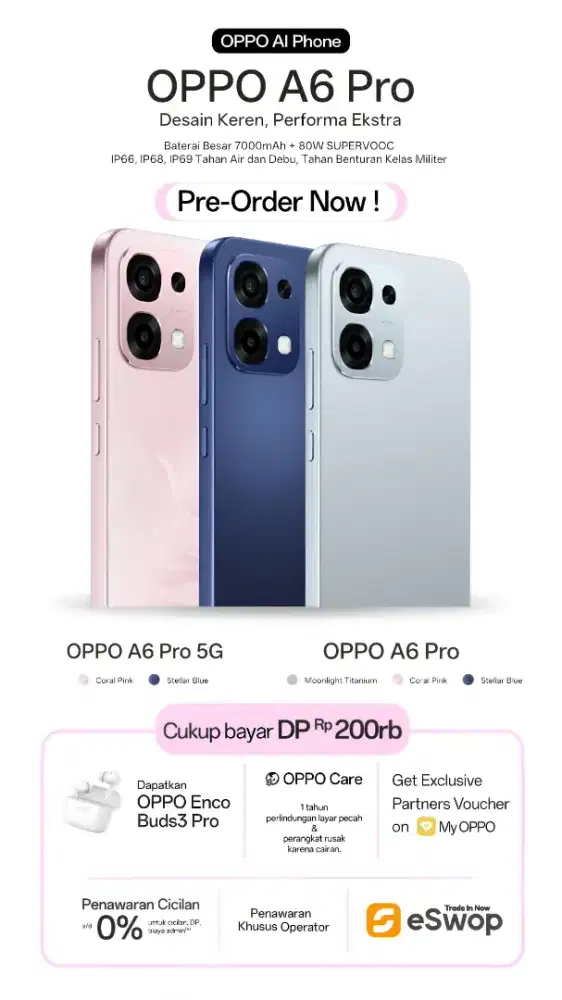 PRE ORDER OPPO A6 PRO