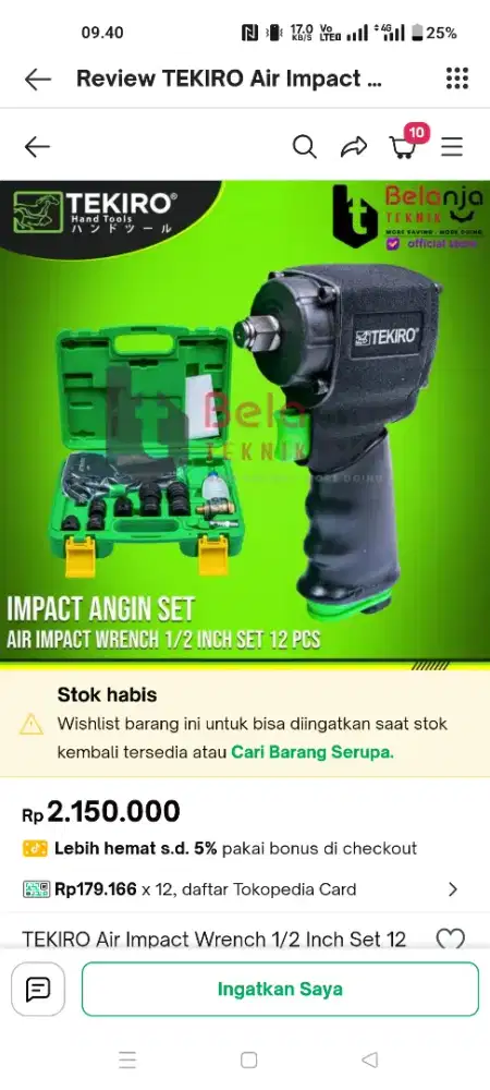 AIR Impact merek TEKIRO original harga bisa Nego