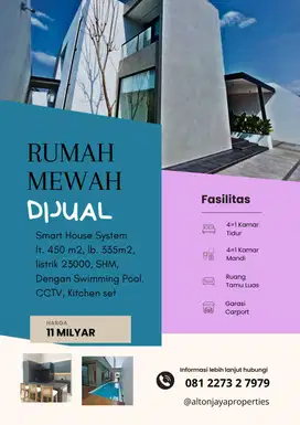 Djual Rumah Mewah Puri Arga Golf 2LT dgn Kolam Renang di BSB City