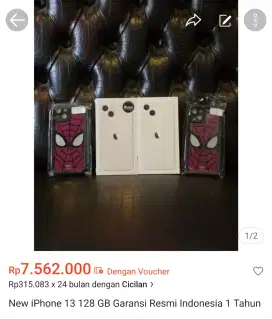 New iPhone 13 128 GB Putih Garansi Resmi Indonesia 1 Tahun