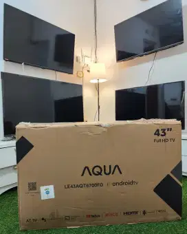 AQUA ANDROID TV 43 INCH , LENGKAP FULLSET , Seperti Baru , LIKE NEW