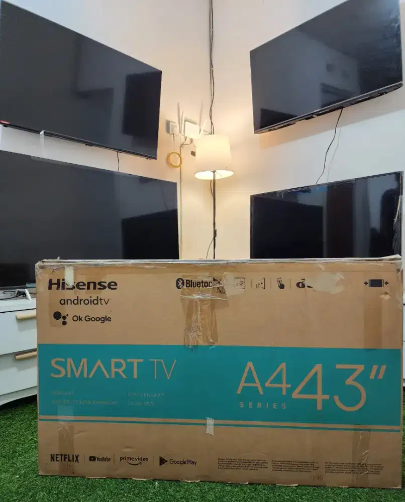 HISENSE ANDROID TV 43 INCH , LENGKAP FULLSET , Seperti Baru , LIKE NEW