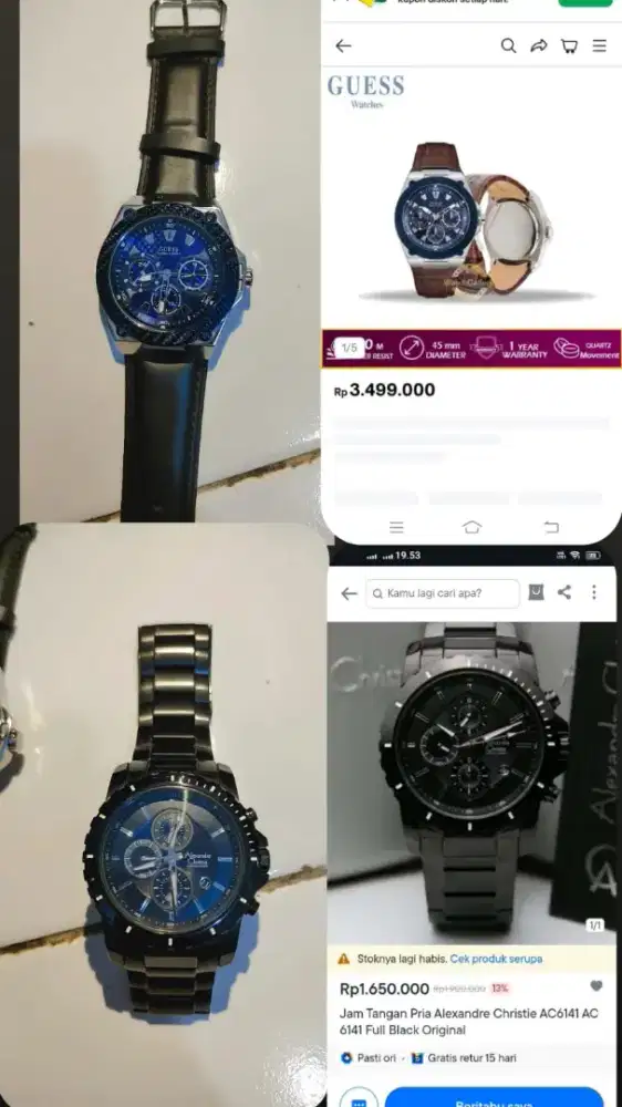 Jam Alexandre Christie dan Guess (ORI)