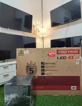 POLYTRON SOUNDBAR DIGITAL TV 43 INCH , LENGKAP FULLSET , Seperti Baru,