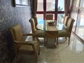 DIJUAL MEJAMAKAN KACA KAYU MODEL DAVINCI 6KURSI MEWAH