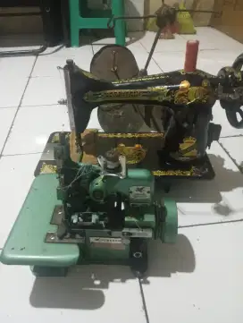 2 unit kepala jahit dan kepala obras