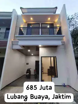 rumah cash kpr 2kt 2km 2 lamtai 1 mobil parkir Jakarta bambu apus lubang buaya