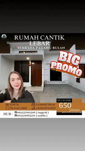 Rumah Mewah Strategis 3 Kamar Tidur di Padangbulan Gratis Pagar Canopy