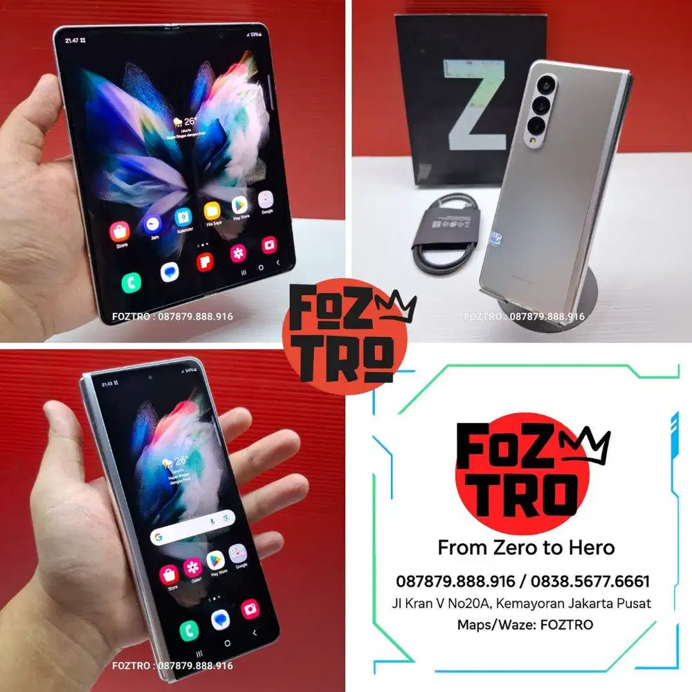 Samsung Galaxy Z Fold 3 5G Fullset ORI RESMI 12/256GB NO MINUS
