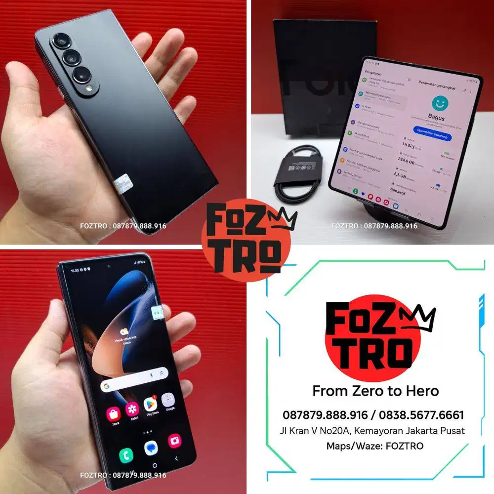 SALE! Samsung Galaxy Z Fold 4 Fullset RESMI 12/256GB NO MINUS EX SEIN