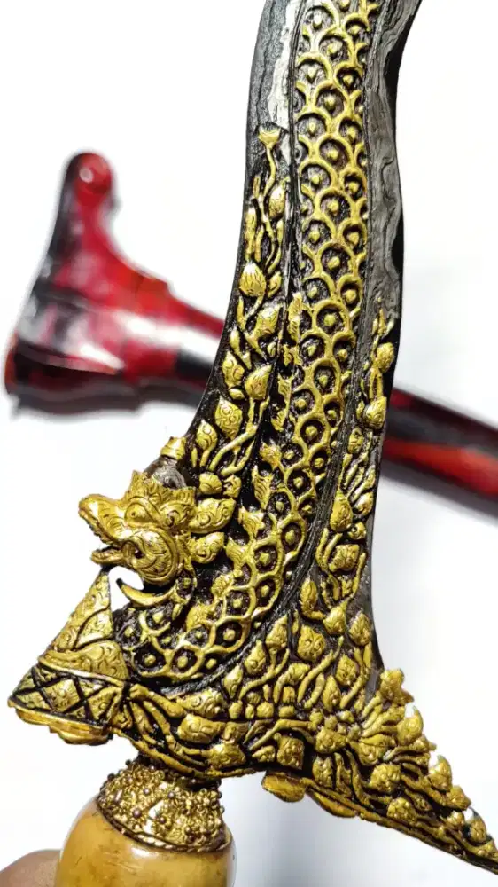 Pusaka sepuh antik langka unik kuno rare keris Nogo Sapto kinatahemas