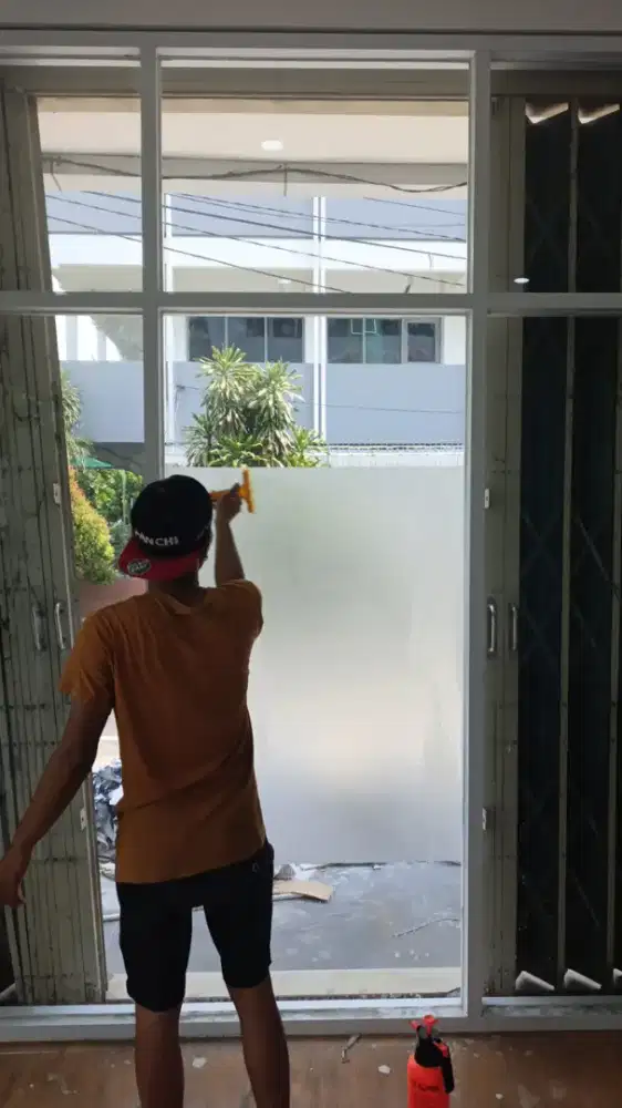 Stiker sandblast kantor office sticker buram kaca film pabrik & gedung