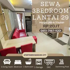 3kamar full furnished estetik dekat mall apartemen bassura city