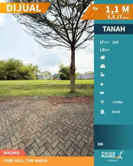 Tanah Kavling Di Cluster Pine Hill, The Araya Malang