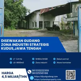 Disewakan Gudang Kawasan Industri Strategis Kudus Luas 34000m2